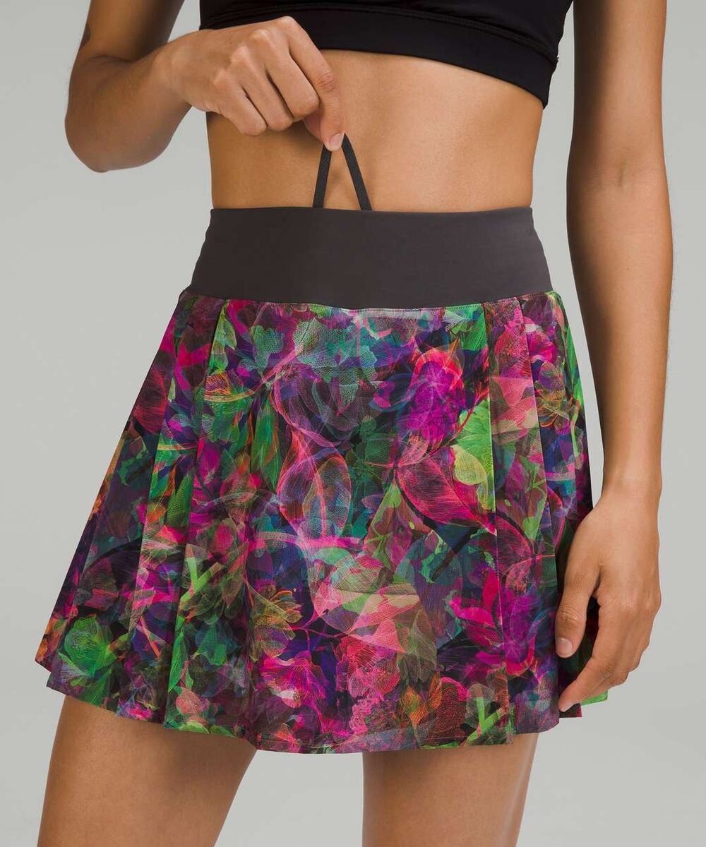 Lululemon Skirt Skort Size 0 Side Pleat High Rise Tennis Vivid Floral Run Multi